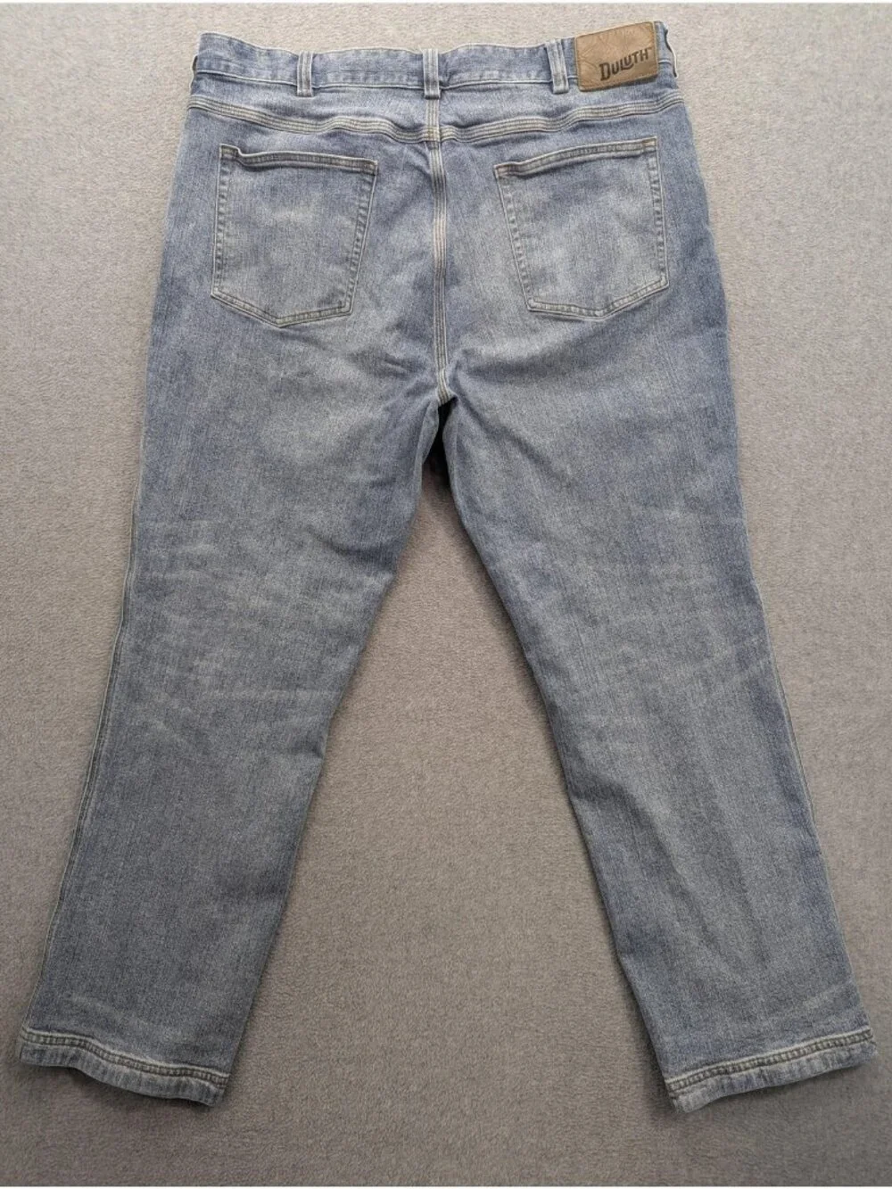 Duluth Flex Ballroom Jeans Mens 40x30 Blue Light Wash Relaxed Straight Denim